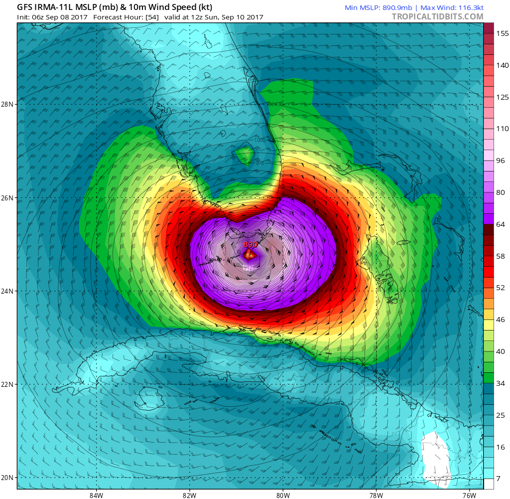 gfs mslp wind 11L 10